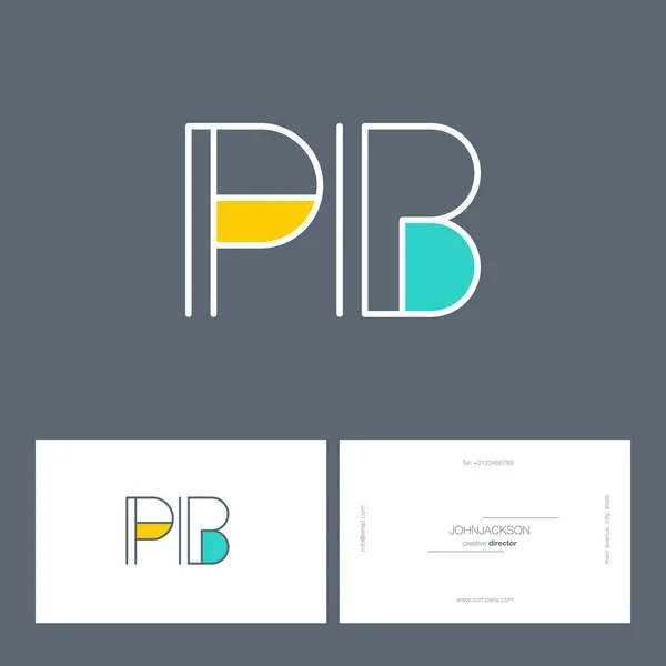 Sorban közös levelet logo Pb — Stock Vector