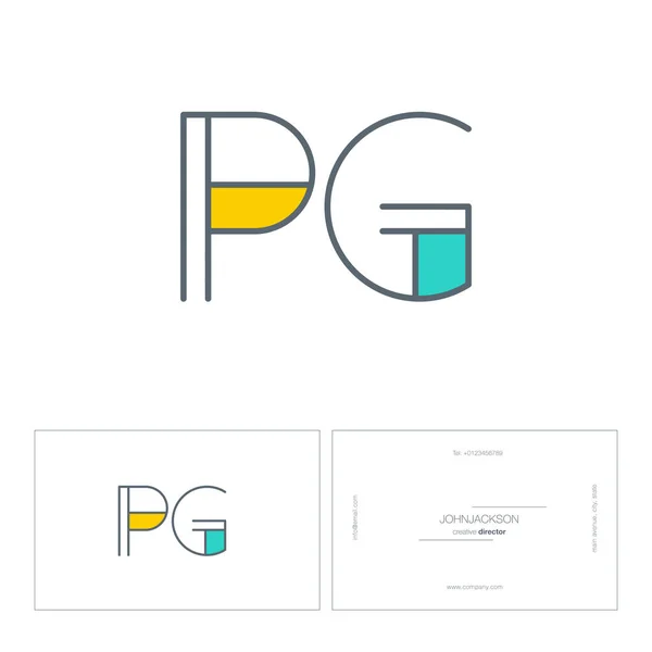 Línea conjunta letras logo PG — Vector de stock