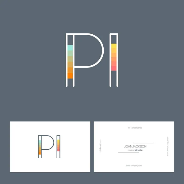 Γραμμή κοινές επιστολές λογότυπο Pi — Διανυσματικό Αρχείο