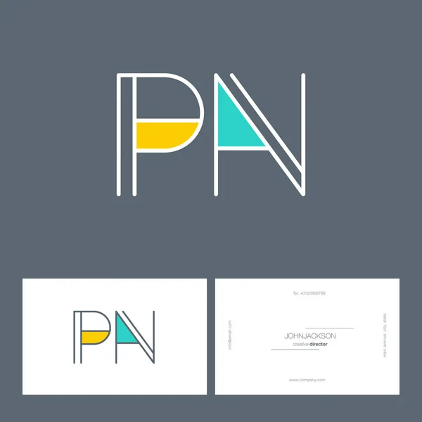 Γραμμή κοινές επιστολές λογότυπο Pn — Διανυσματικό Αρχείο