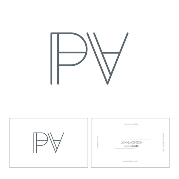Rad gemensamma bokstäver logotyp Pv — Stock vektor
