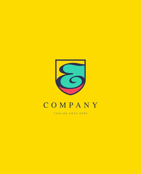 Logotipo de color real e — Vector de stock