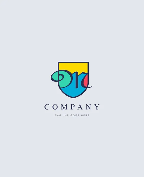 Royal color logo m — Stock Vector