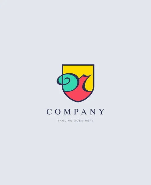 Logotipo de color real n — Vector de stock