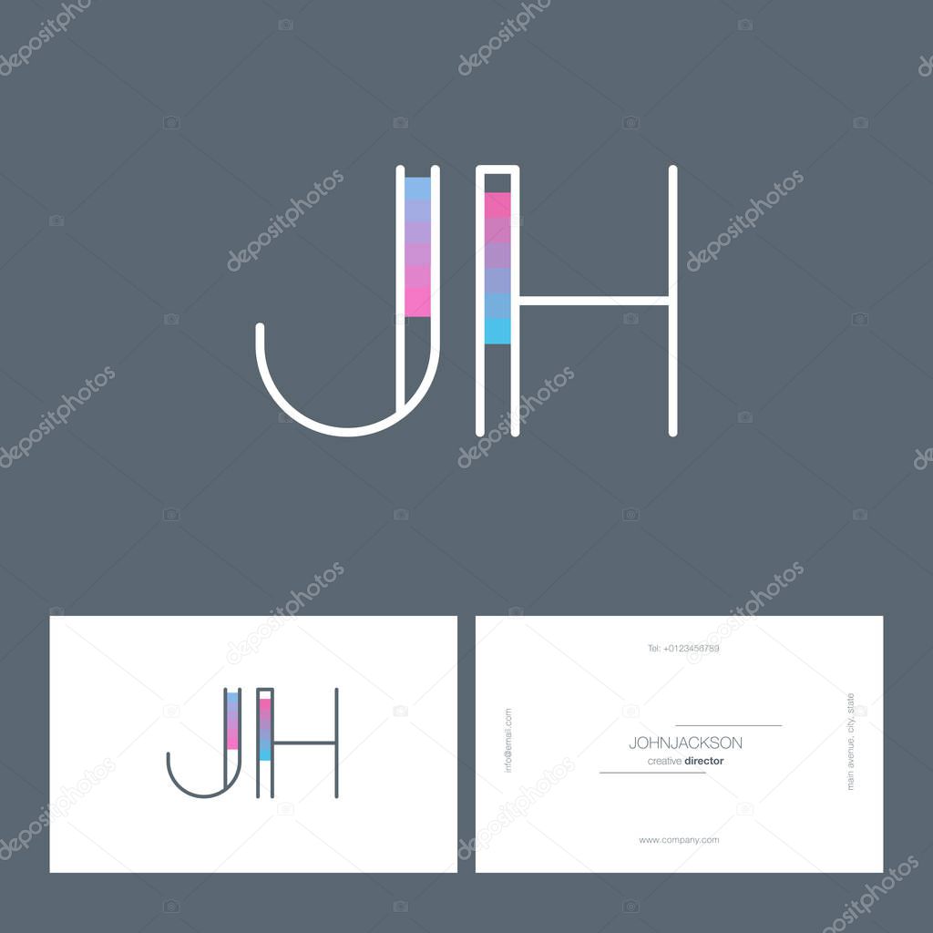 Line joint letters logo JH contemporary company logo,  vector illustration, corporate identity.