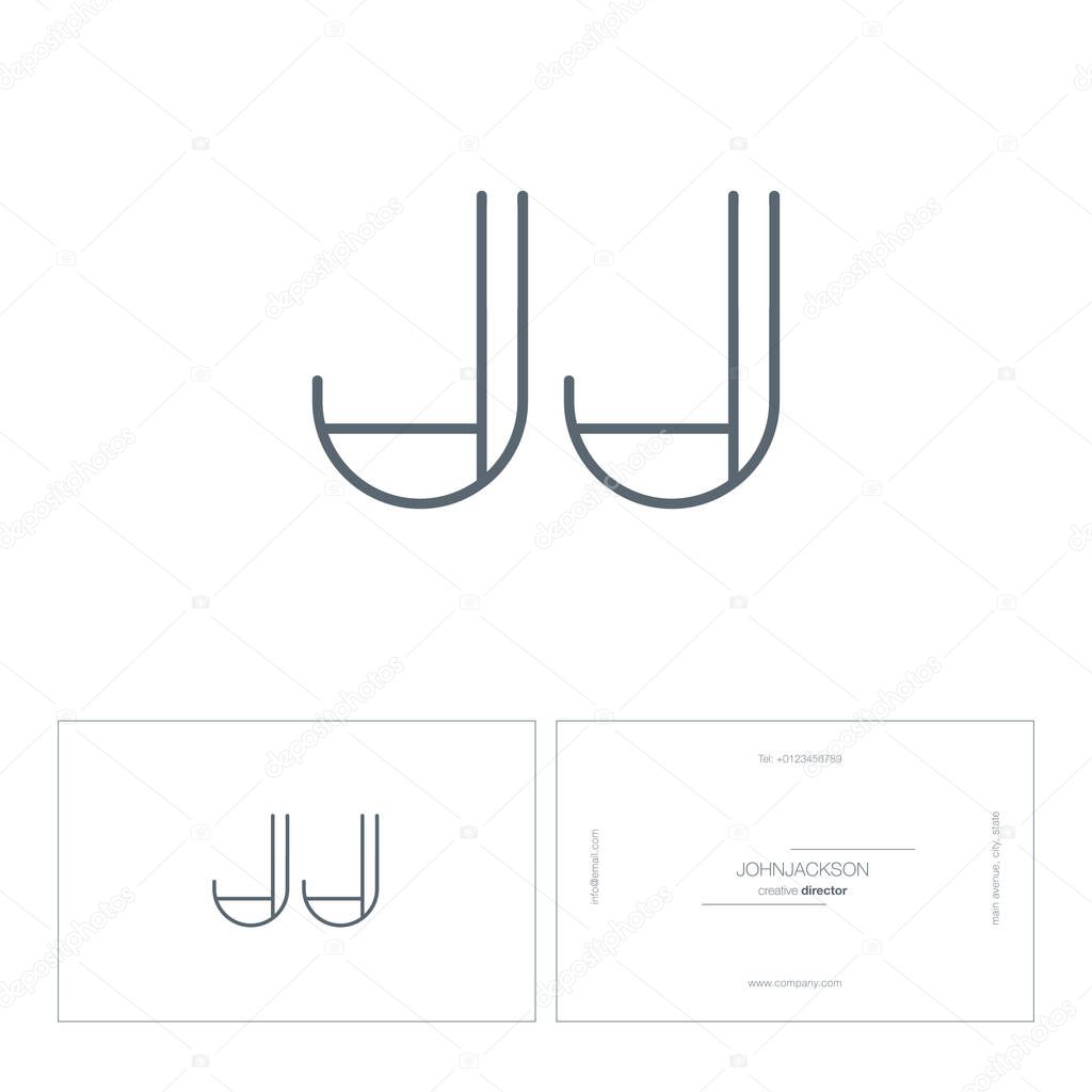 Line joint letters logo JJ contemporary company logo,  vector illustration, corporate identity.