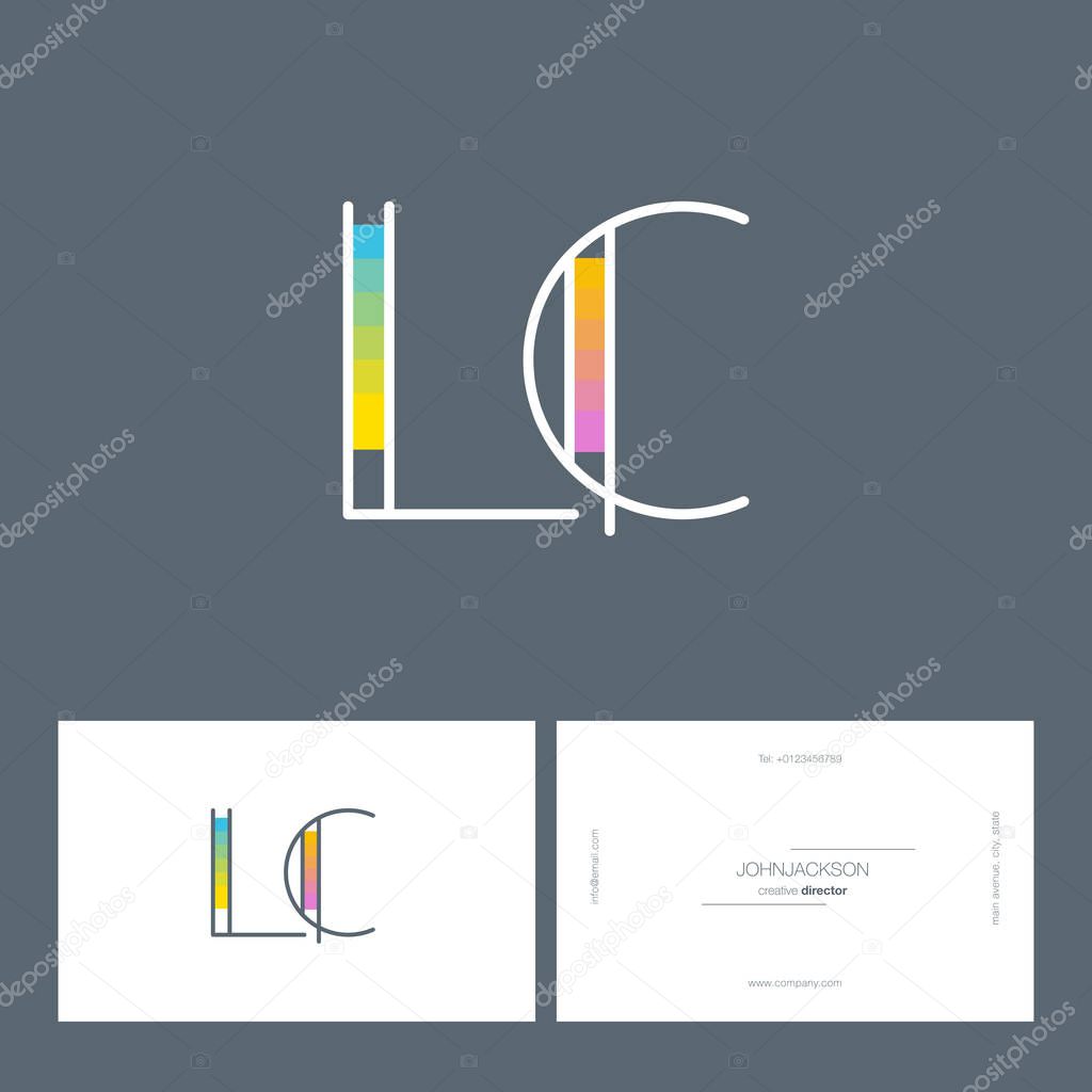 Line joint letters logo LC contemporary company logo, corporate identity