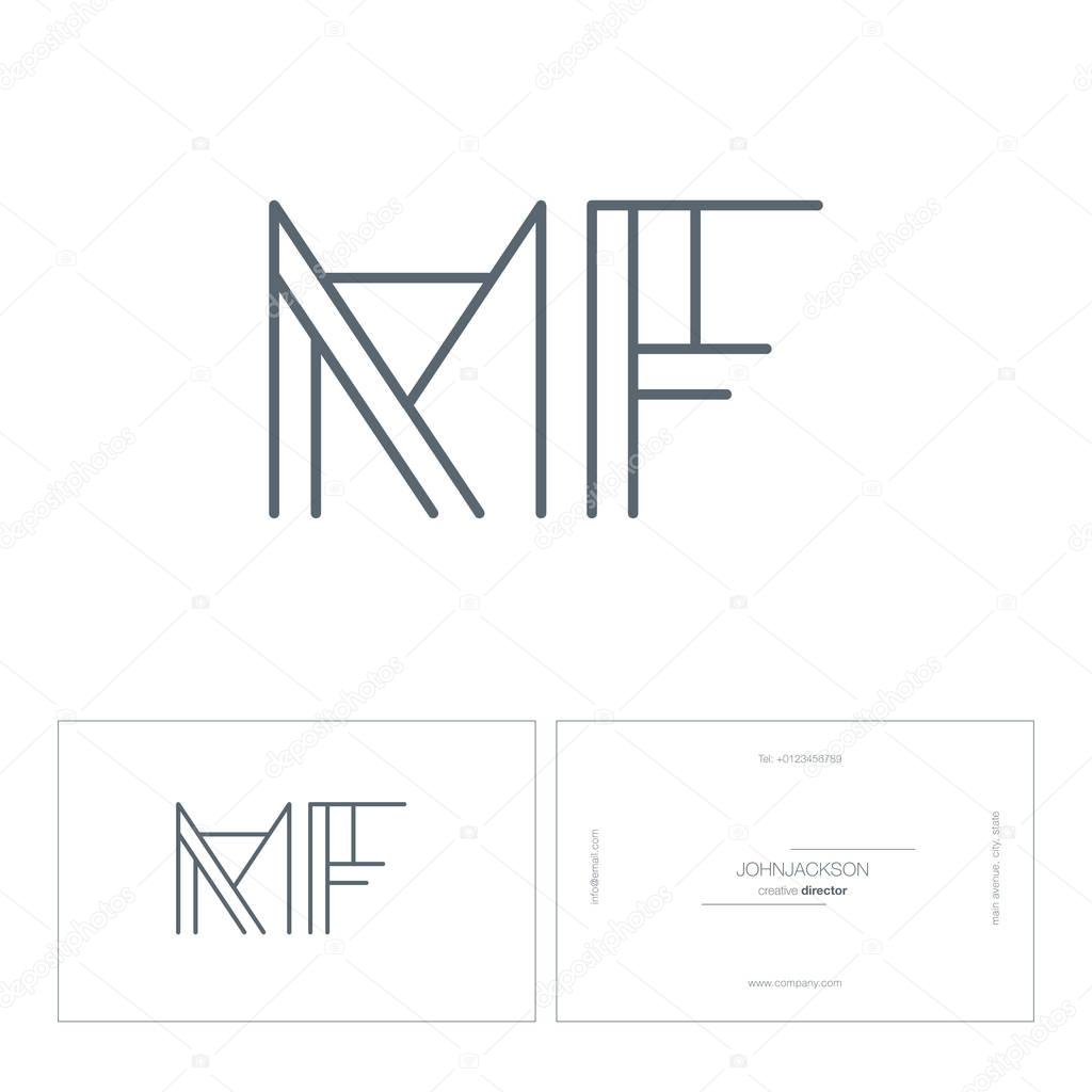 line letters logo MF