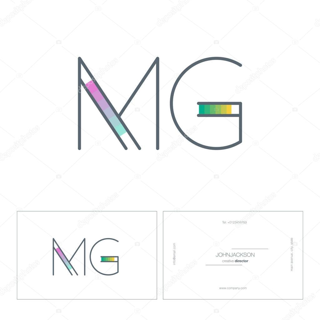 Line joint letters logo MG contemporary company logo, corporate identity