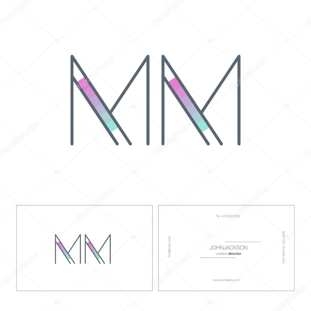line letters logo MM
