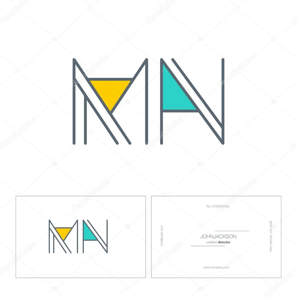 Line joint letters logo MN contemporary company logo, corporate identity