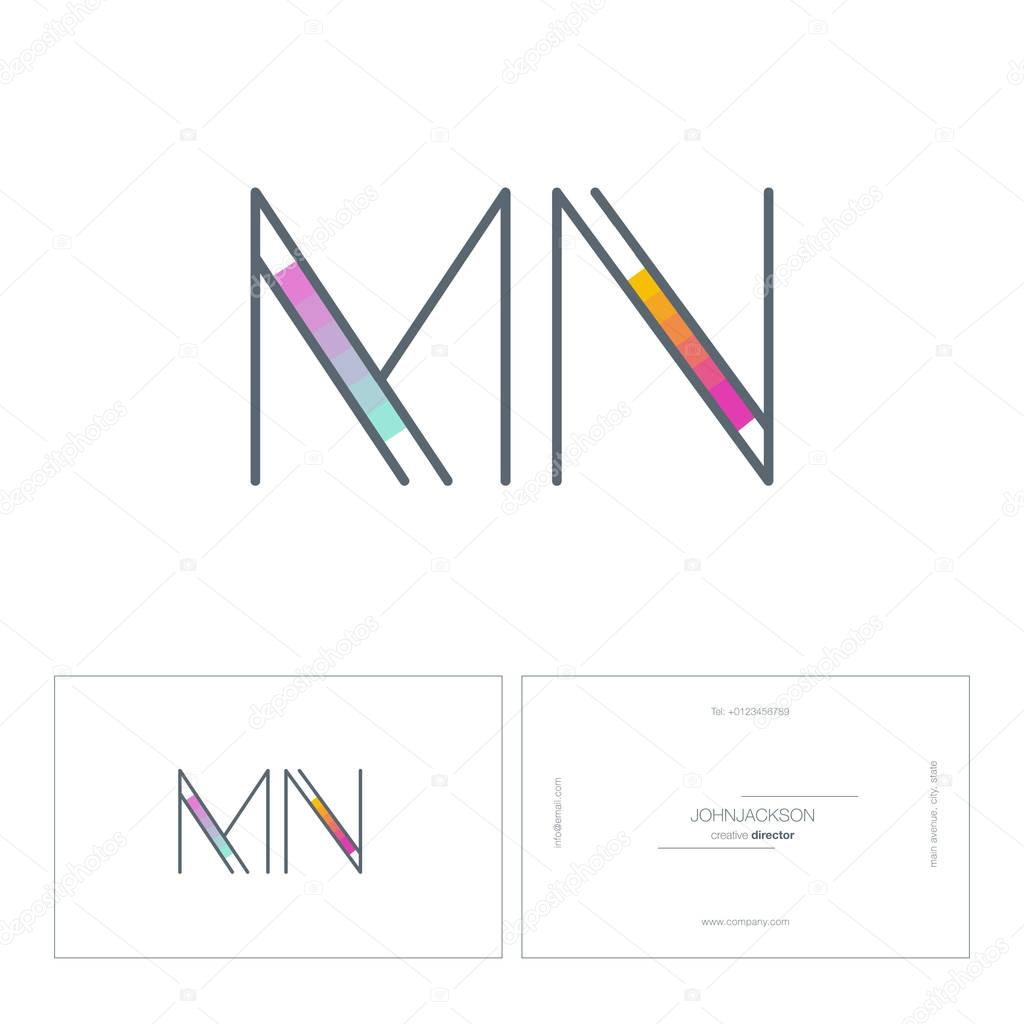 Line joint letters logo MN contemporary company logo, corporate identity