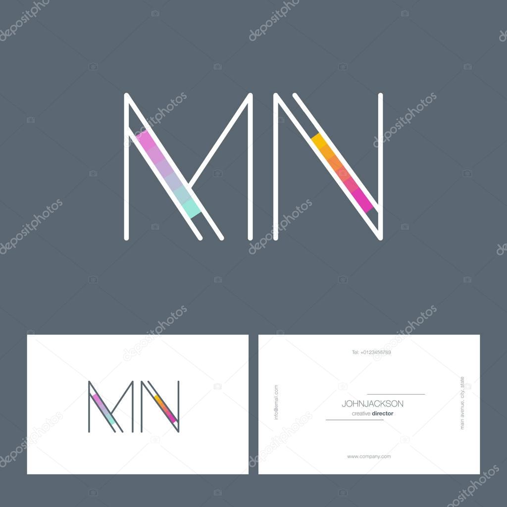 Line joint letters logo MN contemporary company logo, corporate identity