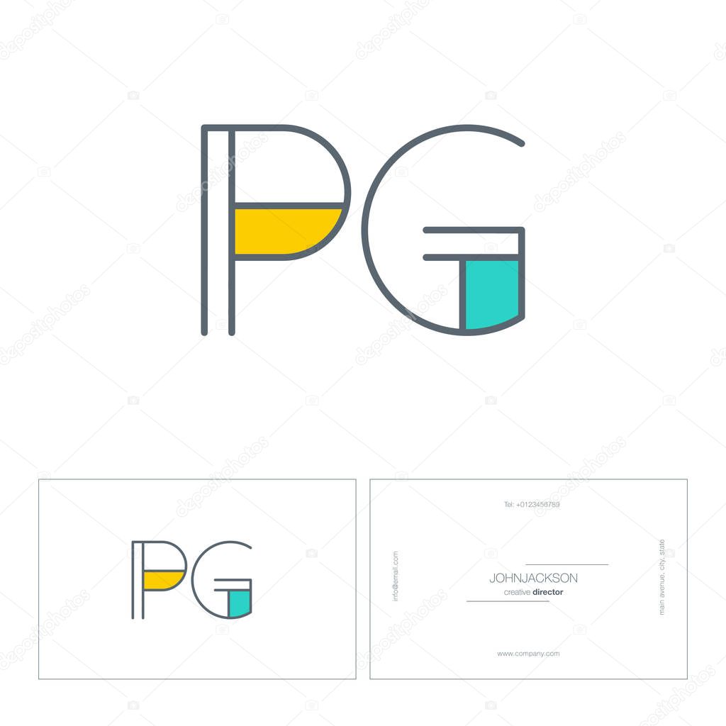 line joint letters logo PG