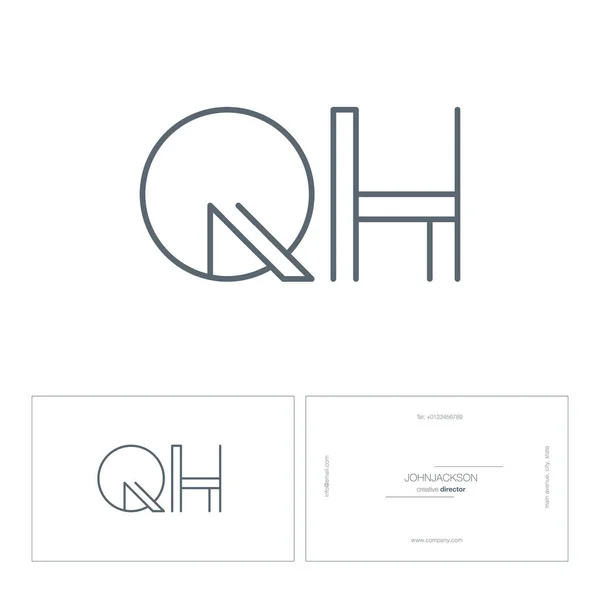 Ligne lettres communes logo QH — Image vectorielle