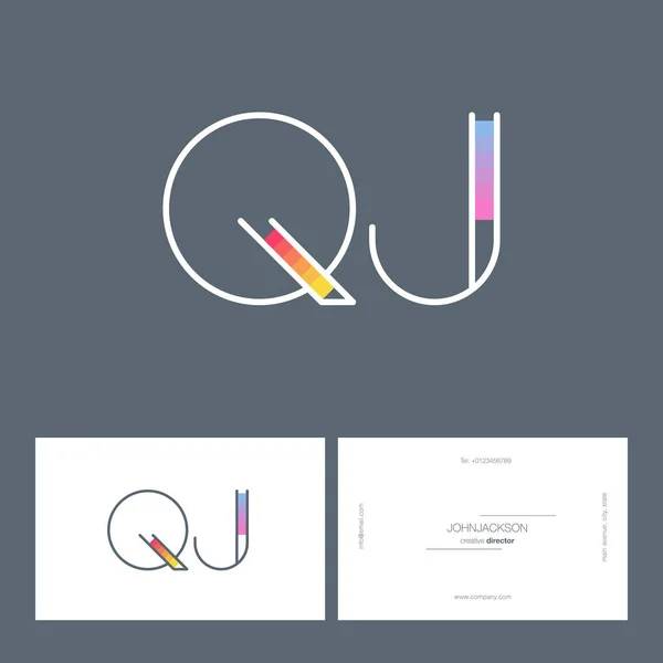 Ligne lettres communes logo QJ — Image vectorielle