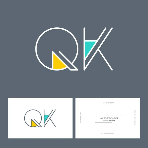 Γραμμή κοινές επιστολές λογότυπο Qk — Διανυσματικό Αρχείο
