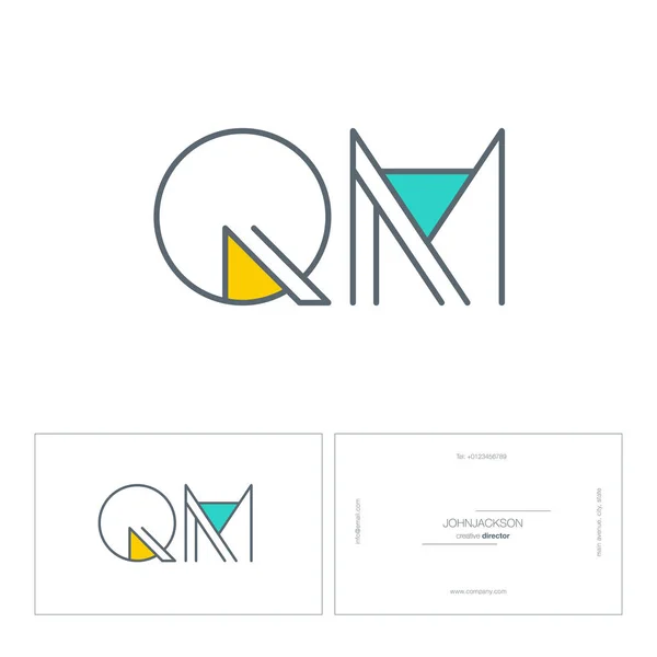 Γραμμή κοινές επιστολές λογότυπο Qm — Διανυσματικό Αρχείο