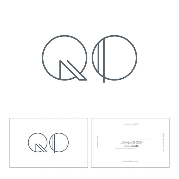 Γραμμή κοινές επιστολές λογότυπο Qo — Διανυσματικό Αρχείο