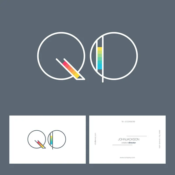 Ligne lettres communes logo QO — Image vectorielle