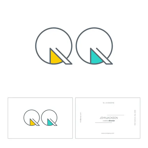Ligne lettres communes logo QQ — Image vectorielle