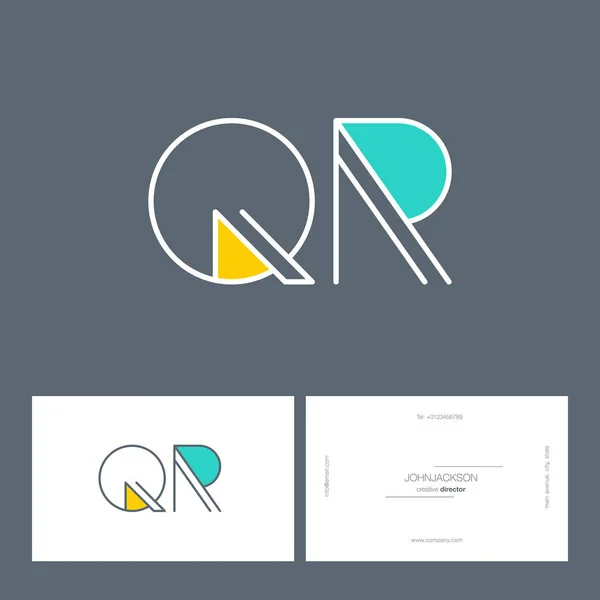 Γραμμή κοινές επιστολές λογότυπο Qr — Διανυσματικό Αρχείο