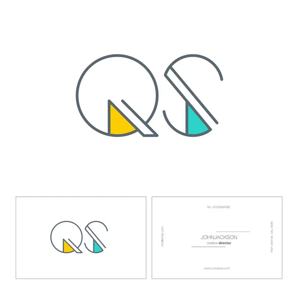 Ligne lettres communes logo QS — Image vectorielle