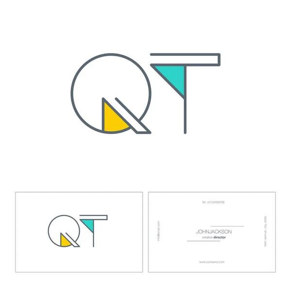 Ligne lettres communes logo QT — Image vectorielle