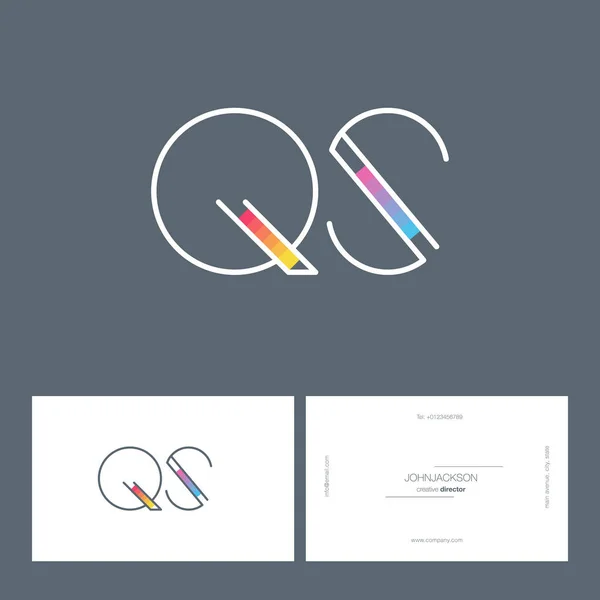 Ligne lettres communes logo QS — Image vectorielle
