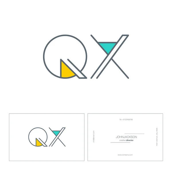 Λογότυπο με τα γράμματα Qx — Διανυσματικό Αρχείο