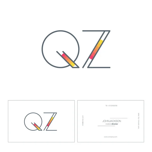 Ligne lettres communes logo QZ — Image vectorielle