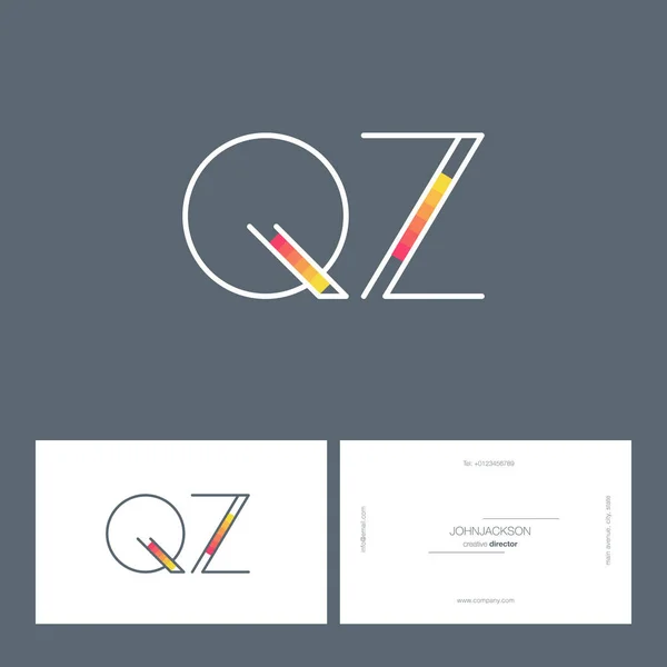 Ligne lettres communes logo QZ — Image vectorielle