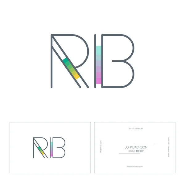 Satır ortak harf logo Rb — Stok Vektör