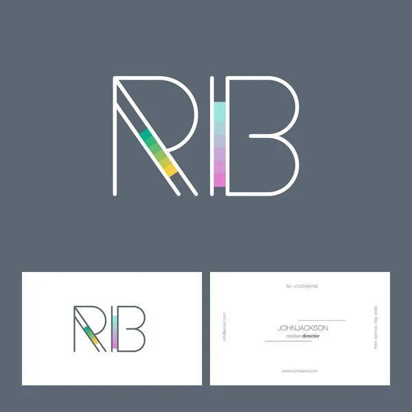 Лінійний логотип спільних літер RB — стоковий вектор