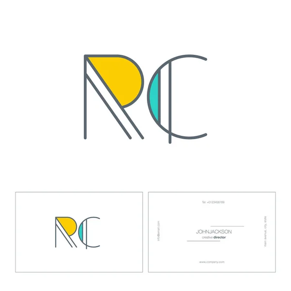 Ligne lettres communes logo RC — Image vectorielle