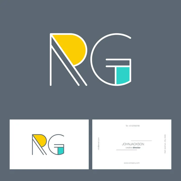 Línea conjunta letras logo RG — Vector de stock
