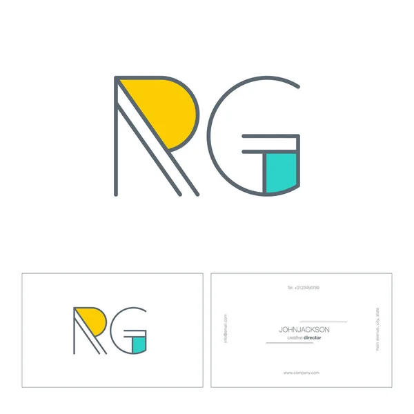 Línea conjunta letras logo RG — Vector de stock