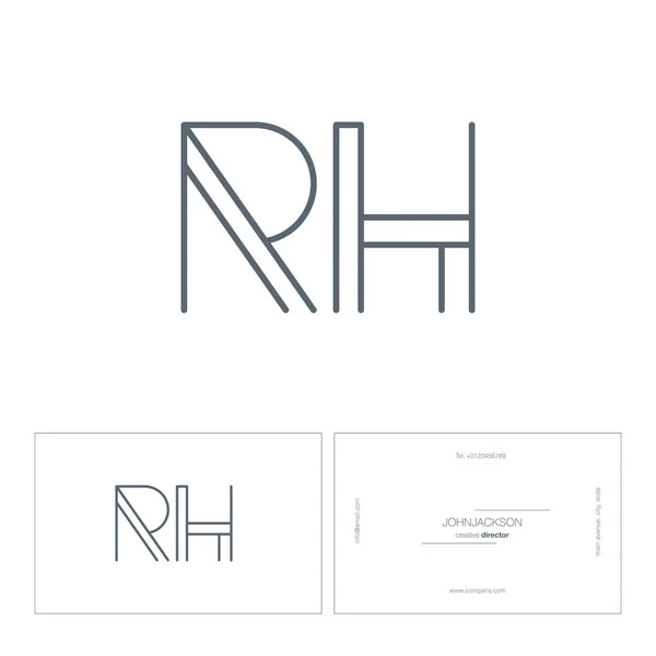Ligne lettres communes logo RH — Image vectorielle