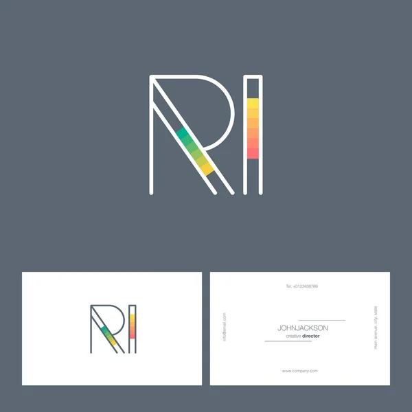 Ligne lettres communes logo RI — Image vectorielle