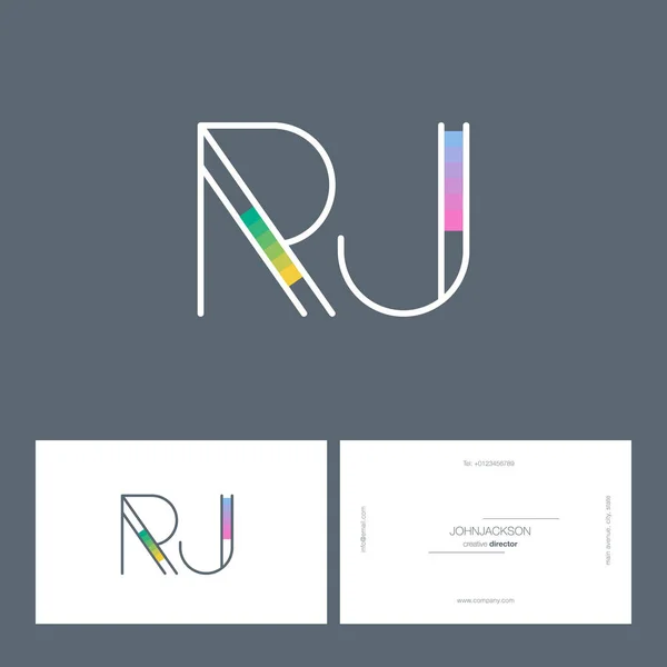 Ligne lettres communes logo RJ — Image vectorielle