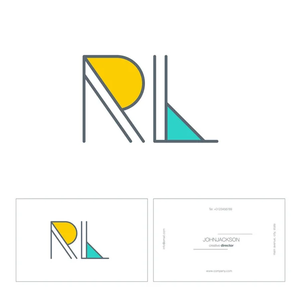 Satır ortak harf logo Rl — Stok Vektör