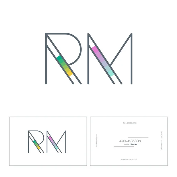 Linha letras comuns logotipo RM — Vetor de Stock