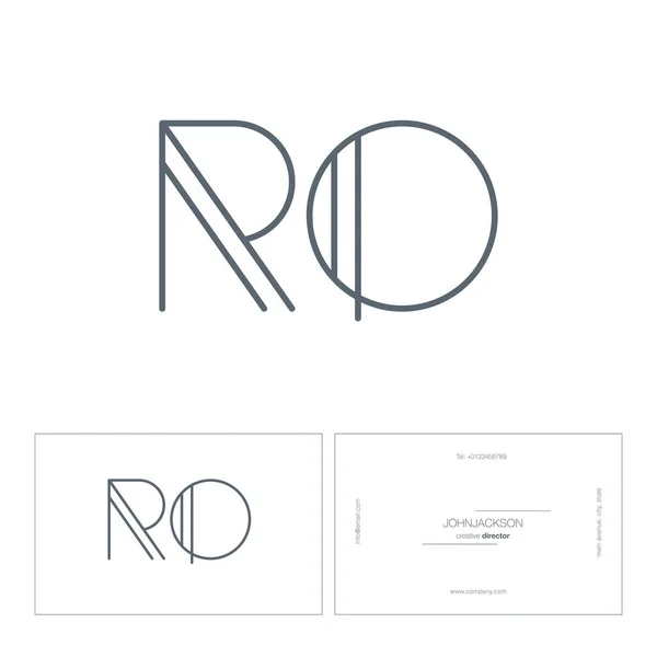 Lijn gezamenlijke brieven logo Ro — Stockvector