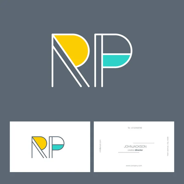 Ligne lettres communes logo RP — Image vectorielle