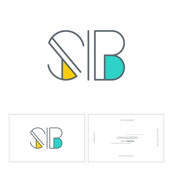 Лінія спільних літер логотип СБ — стоковий вектор