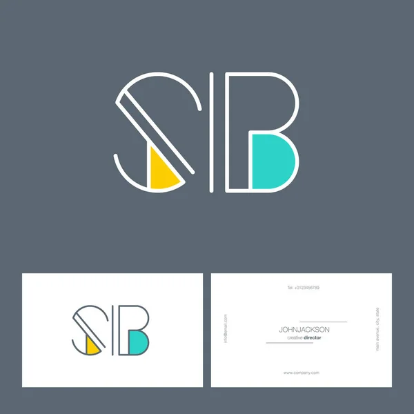 Linii litery wspólnego logo Sb — Wektor stockowy