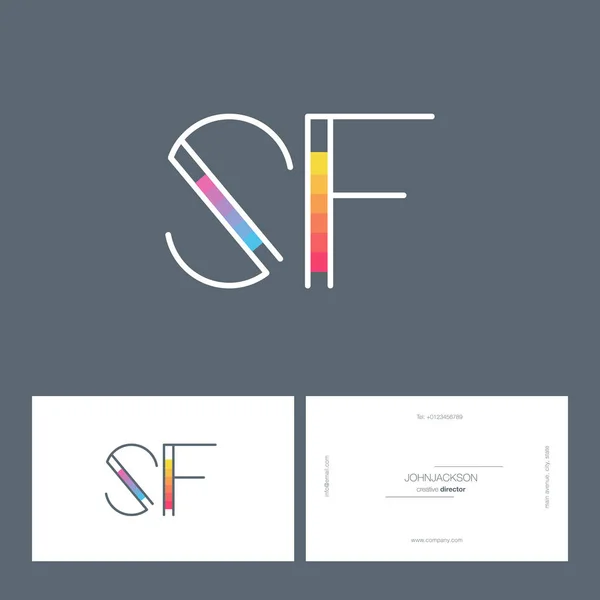 Linie gemeinsame Buchstaben logo sf — Stockvektor