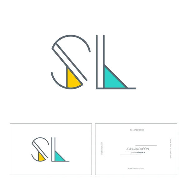 Ligne lettres communes logo SL — Image vectorielle