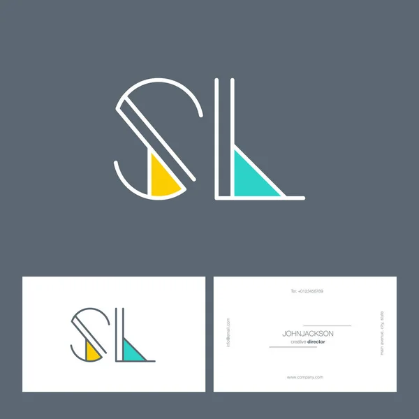 Ligne lettres communes logo SL — Image vectorielle