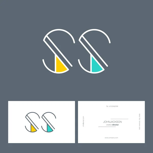Ligne lettres communes logo SS — Image vectorielle